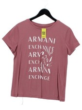 Armani Exchange Men's T-Shirt L Red Graphic 100% Cotton Basic