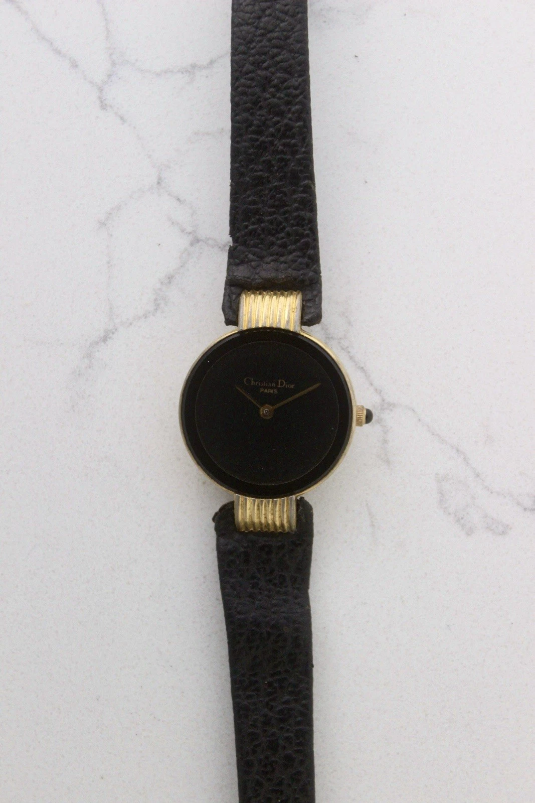 Montre femme Christian Dior Bagheera   Boîtier plaqué or 27 mm   Mouvement à quartz 
