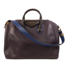 GIVENCHY GHW Antigona Large 2 Way Shoulder Bag Calfskin Leather Purple