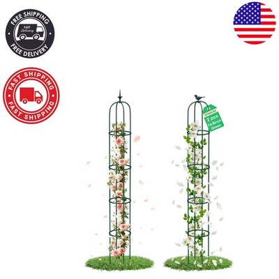 Rustproof 6.2FT Garden Obelisk Trellis - Perfect for Climbing Vines & Roses