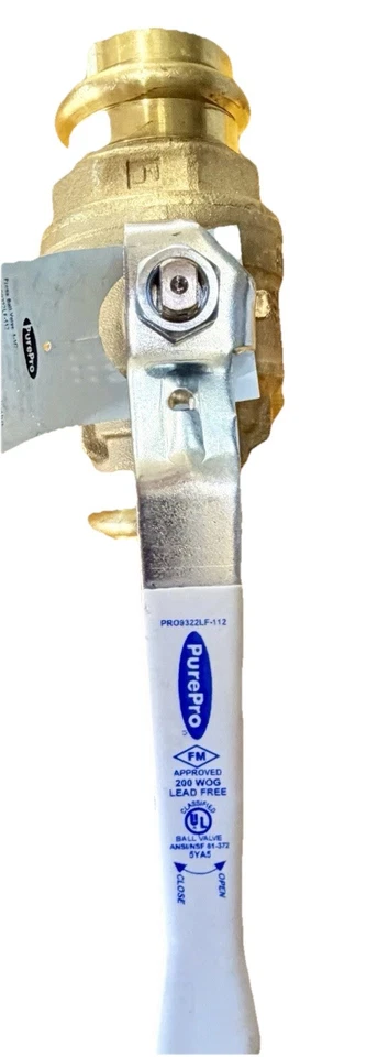 Válvula de bola de latón PurePro de 1 1/2 pulgadas Pro Press Foto 3 de 4