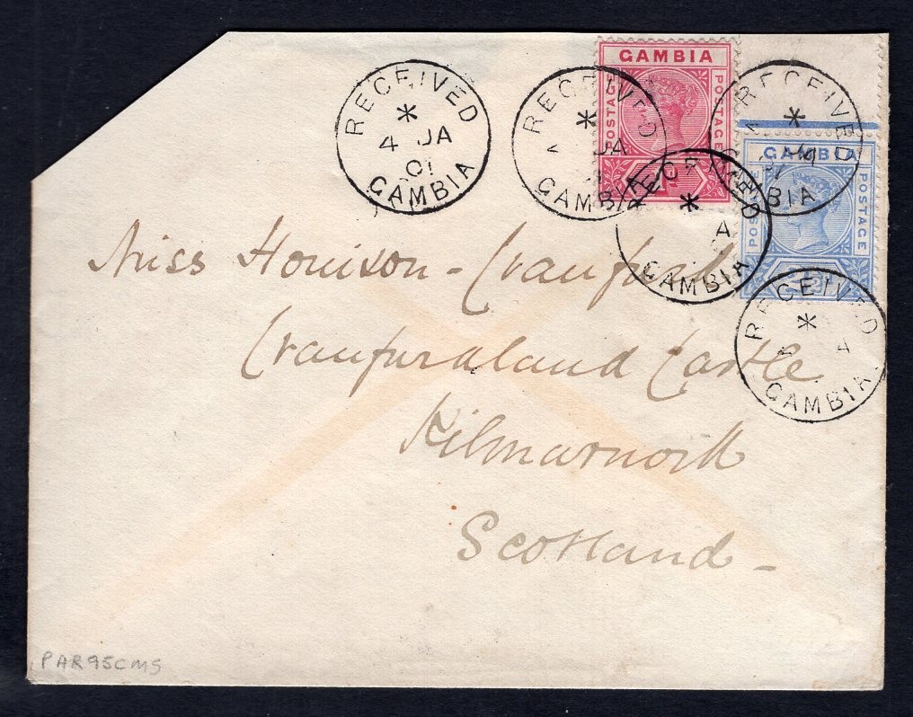 * RECEIVED GAMBIA * on 1901 Cover to Scotland
