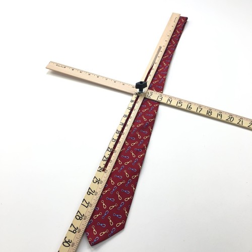 Brooks Brothers 346 Pure Silk Neck Tie Goldlink All Over Print Chain 59" - Picture 3 of 7