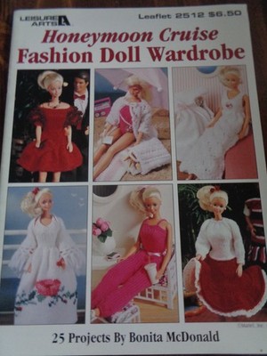 VINTAGE LEISURE ARTS KNIT HONEYMOON CRUISE FASHION DOLL WARDROBE 25 PROJECTS