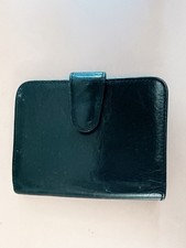 Coach Black Leather Card Holder Logo Print ID Window Multiple Card Slots