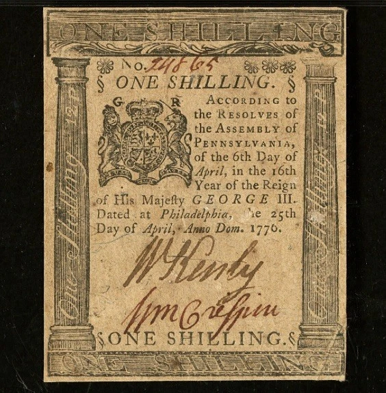 1776 PENNSYLVANIA American Revolution Colonial Currency Bank Note PA-201, PMG 30 - Image 3 of 4