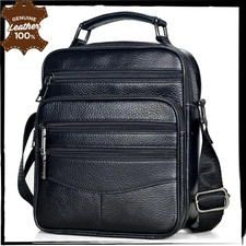 GENUINE LEATHER Mens Bag Shoulder Crossbody Messenger Male Luxury Sling Handbag