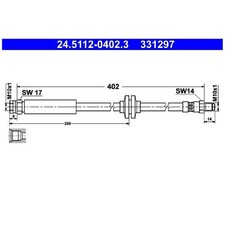 2x Bremsschlauch vorne für Opel Corsa D S07 | 23809043