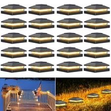 6-24Pack Solar Post Cap Light For 4x4 Outdoor Waterproof LED Deck Fence Light US