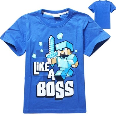 Buying Mincraft Boys Short Sleeve TShirt Top 100 Cotton Age 56 Cartoon TShirt Top