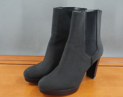 Donald Pliner Esra Womens 7.5 Shoe Black Suede Pull On Chelsea Ankle Bootie
