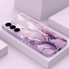 Marble Silicone Case For Samsung Galaxy S25 S24 S23 Ultra Plus FE S22 A54 Cover
