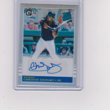 2019 Donruss Optic Retro Rated Rookie 1985 Christin Stewart FOTL Holo Auto #/99 