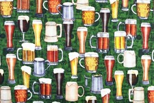 Beer mug fabric, glass of beer, Quilting fabric, On Tap - price by half metre