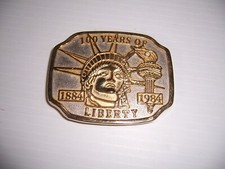 Vintage 100 Years of Liberty 1884-1984 Statue of Liberty Belt Buckle