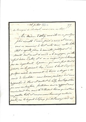 1820. Brief; Marquis de Choiseul. An die Gräfin von Astorg. Korrespondenz++++