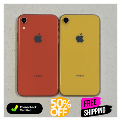 Apple iPhone XR 64GB White Yellow Coral Unlocked Verizon Tmobile