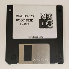 MS-DOS 6.22 Boot Disk - 1.44MB 3.5" - IBM PC Floppy Diskette Microsoft DOS