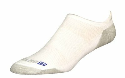 Drymax White 1-Pk Run Lite-Mesh No Show Tab Socks Unisex Size S A3223
