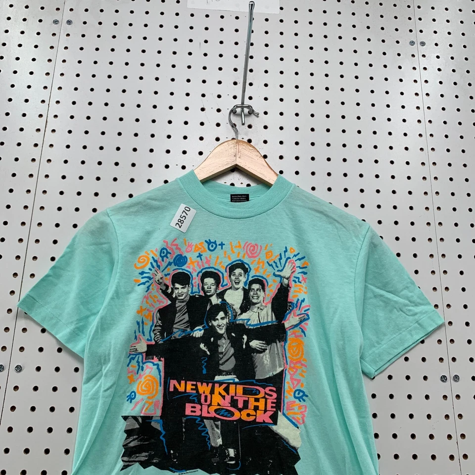 Camisa De Colección Años 80 Nueva Niños Sobre el Bloque Azul Puntada Única Juvenil Grande 17X22 Foto 2 de 4