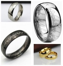 Fashion Lord of The Rings Stainless Steel Men's Ring Size 6-12 The One Ring Lotr