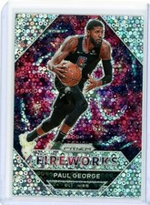 2020-21 Panini Prizm Paul George Fast Break Prizm Fireworks #15 Clippers