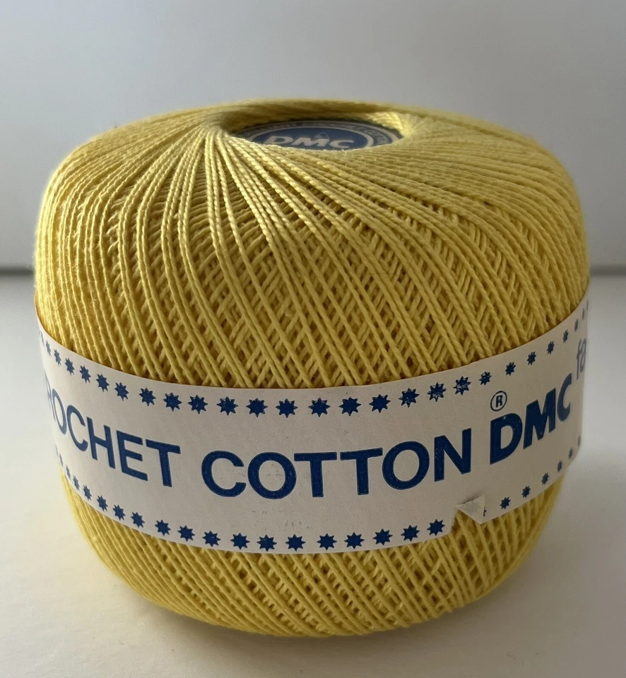 Un hilo de algodón de ganchillo brillante DMC #8729 amarillo nuevo Foto 2 de 4