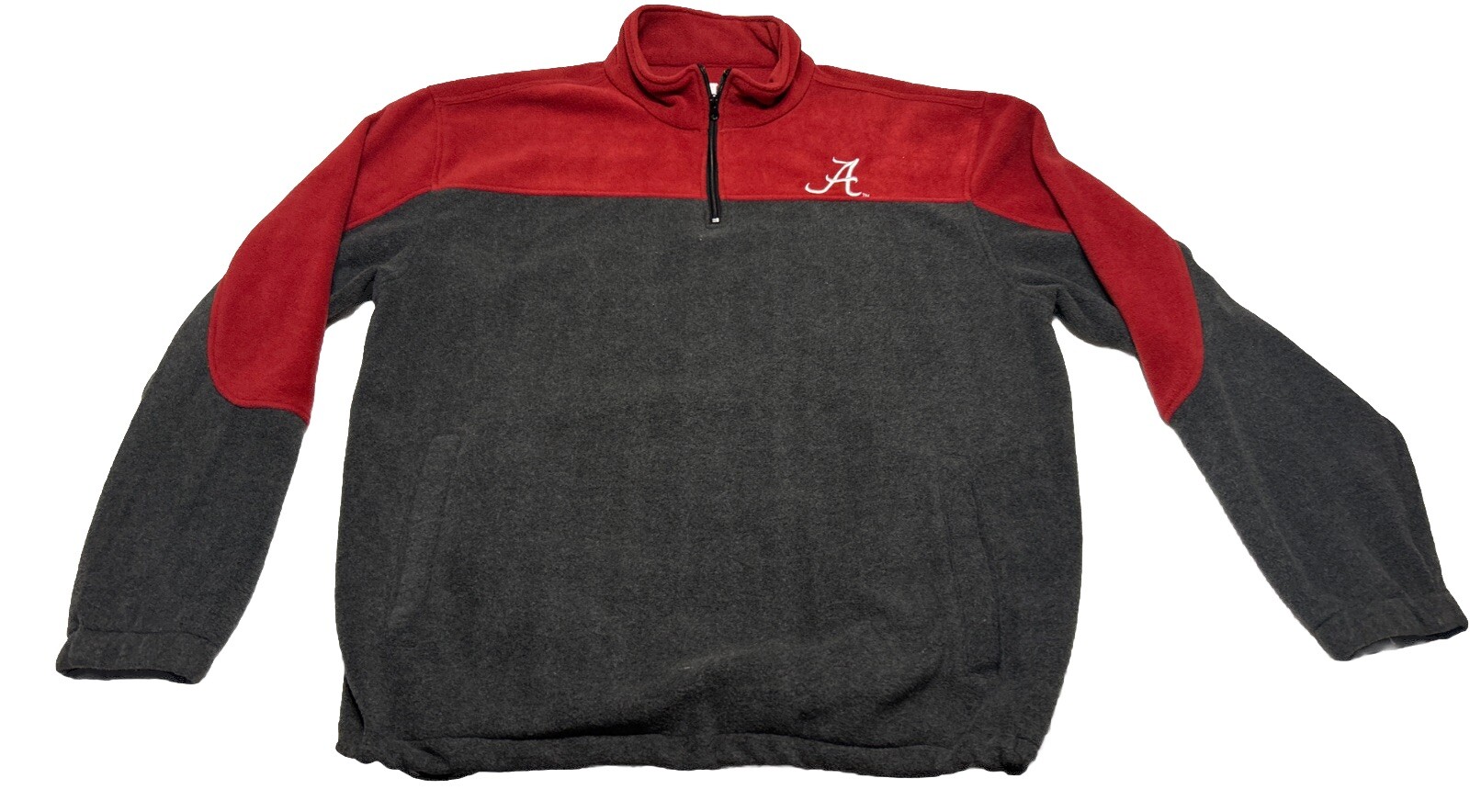 Press Box Alabama Men’s Pullover Fleece Sweatshirt 2XL XXL Crimson Tide 1/4 Zip