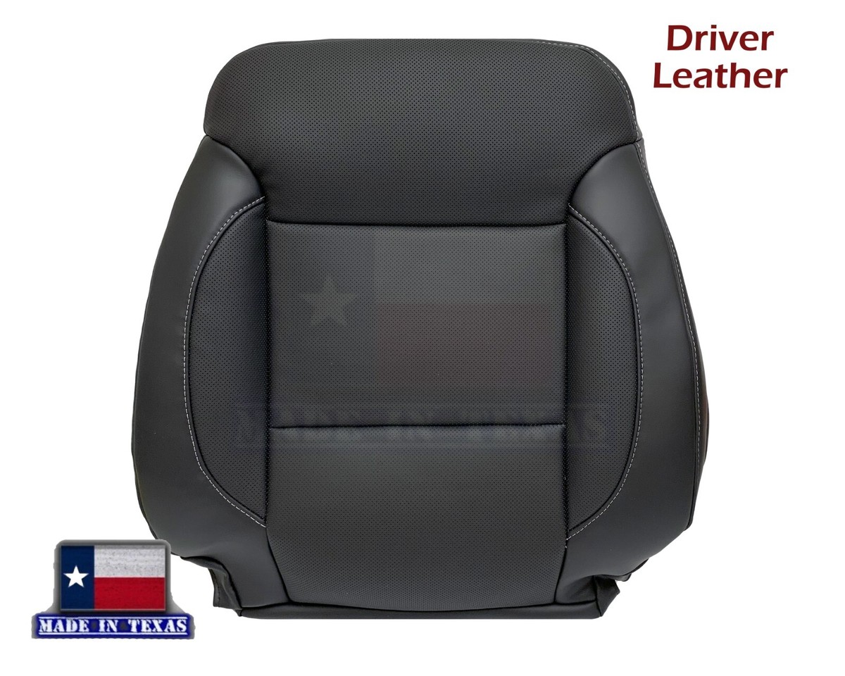 Driver Bottom & Top Leather Seat Cover Set For 2014-2019 Chevy Silverado LTZ – Jet Black, Perforated