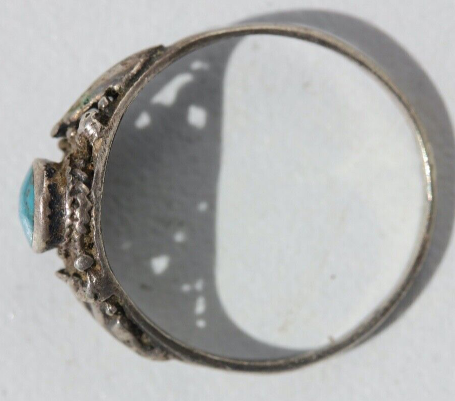 Bague Fine Argent 835 – Taille 56, Pierre Orange Type Perle, Occasion En Bon état