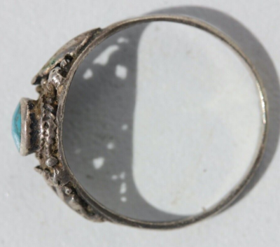 Bague En Argent 835/1000 Sertie Pierre Bleue - Taille 53 - Occasion (pierre Fendue)