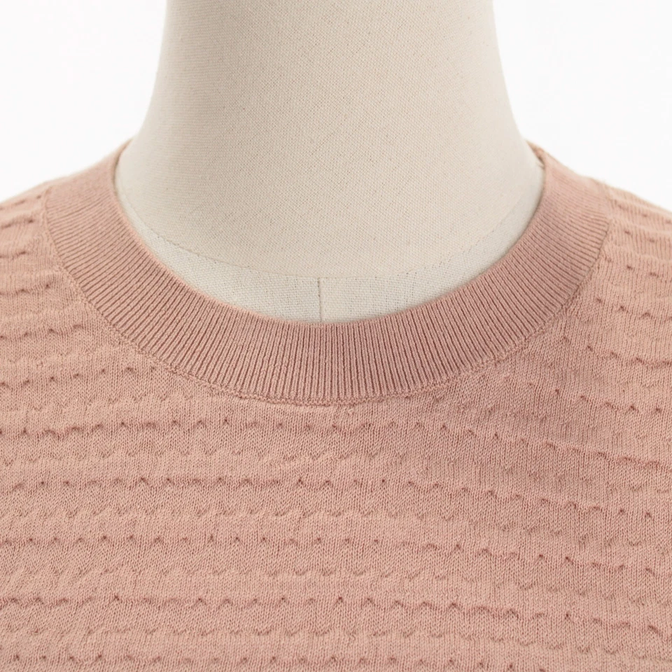 Suéter Top Marco Nuevo con Etiquetas Manga Corta Calado Talla Grande en Mezcla de Seda Rosa Peonía Foto 2 de 4