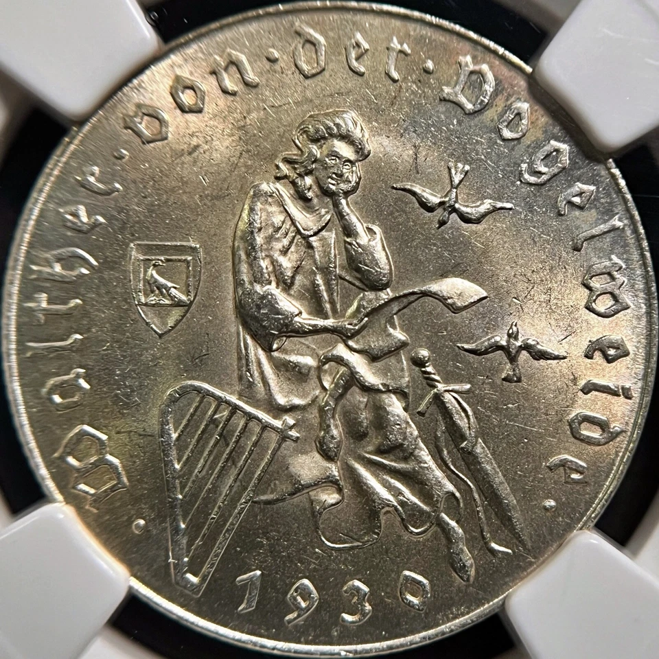 AUSTRIA. 1930, 2 Schilling, Silver - NGC MS62 - Vogelweide - Image 3 of 4