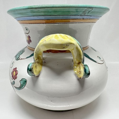 Hand Painted Ceramic Vase Italy Etched Floral Urn Pottery 1803 - Picture 6 of 16