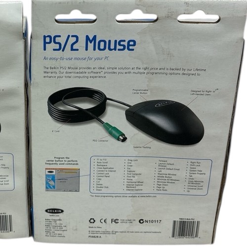 2x Belkin PS/2 PC Computer Mouse (Black) New - Picture 6 of 7