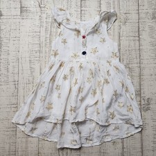 Genuine Kids from Oshkosh Toddler Girls Dress with Stars, White/Gold 12 months 
