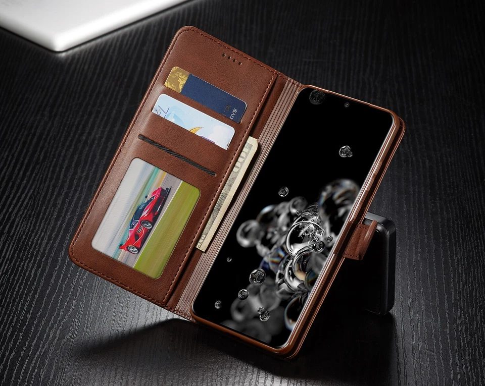 Leather Case For iPhone 17 16 15 14 13 12 11 Pro Max Magnetic Flip Wallet Cover - Image 3 of 4