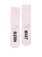 VICTORIA SECRET VS PINK Holiday Fuzzy "What Sleigh"  Crew Socks NEW