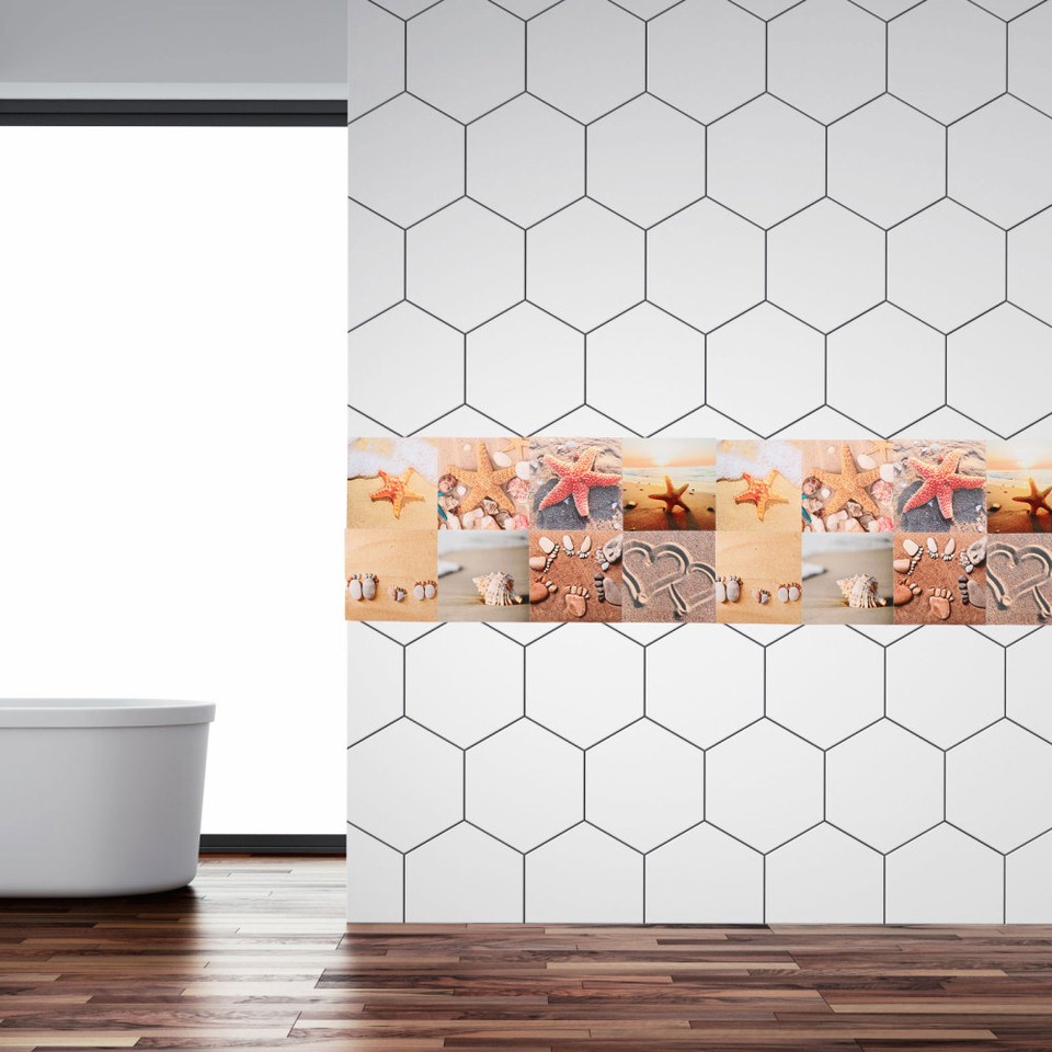 24pcs Decorative Wall Stickers Self Adhesive Vintage Tile Decals