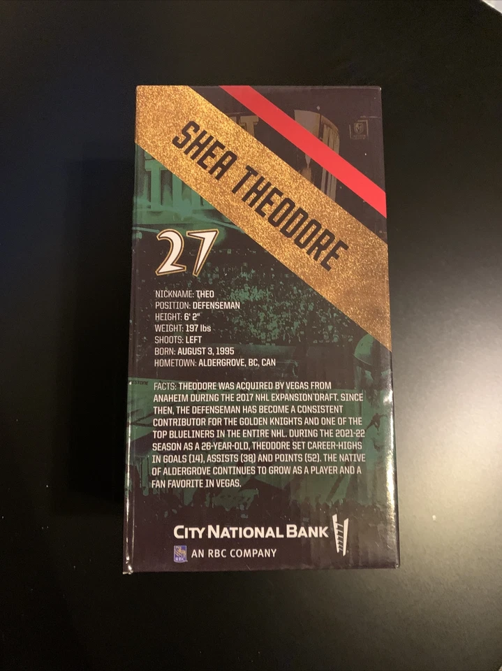 Nuevo Shea Theodore Hockey Bobble Head Las Vegas Golden Knights NHL Foto 3 de 4
