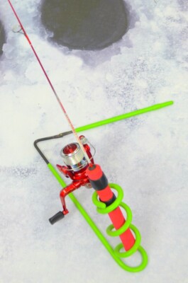 HT Ice Rod Holder Folding Coiled Hi-Visibility Green Color CWR-1 FREE ...