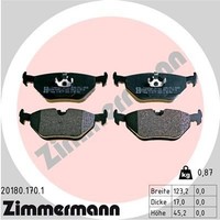 Zimmermann Bremsbelagsatz, Scheibenbremse 20180.170.1 FüR BMW