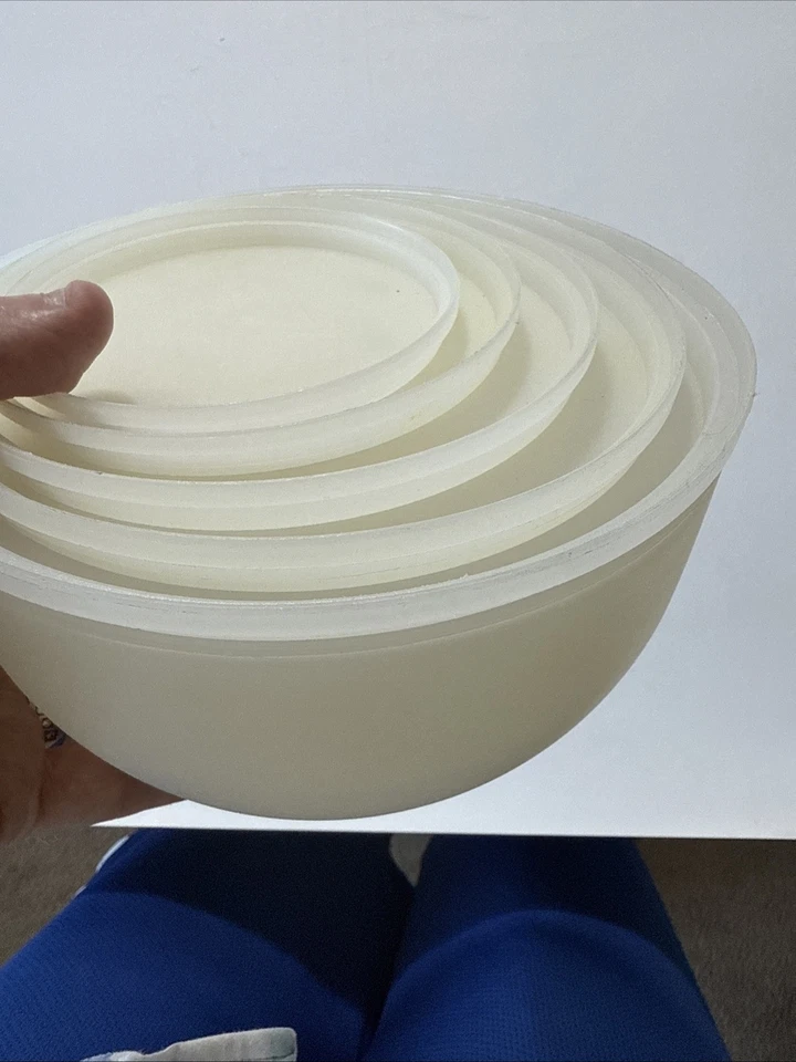 IKEA Plástico Blanco Transparente Cuenco 15603 Tapas Diseño Sue Pryke JUEGO DE CINCO (5) Suecia Foto 2 de 4