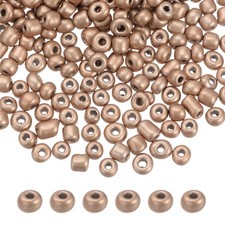 Glass Beads 4mm Hole Loose Beads for Bracelet Earring Making Rose Gold Tone