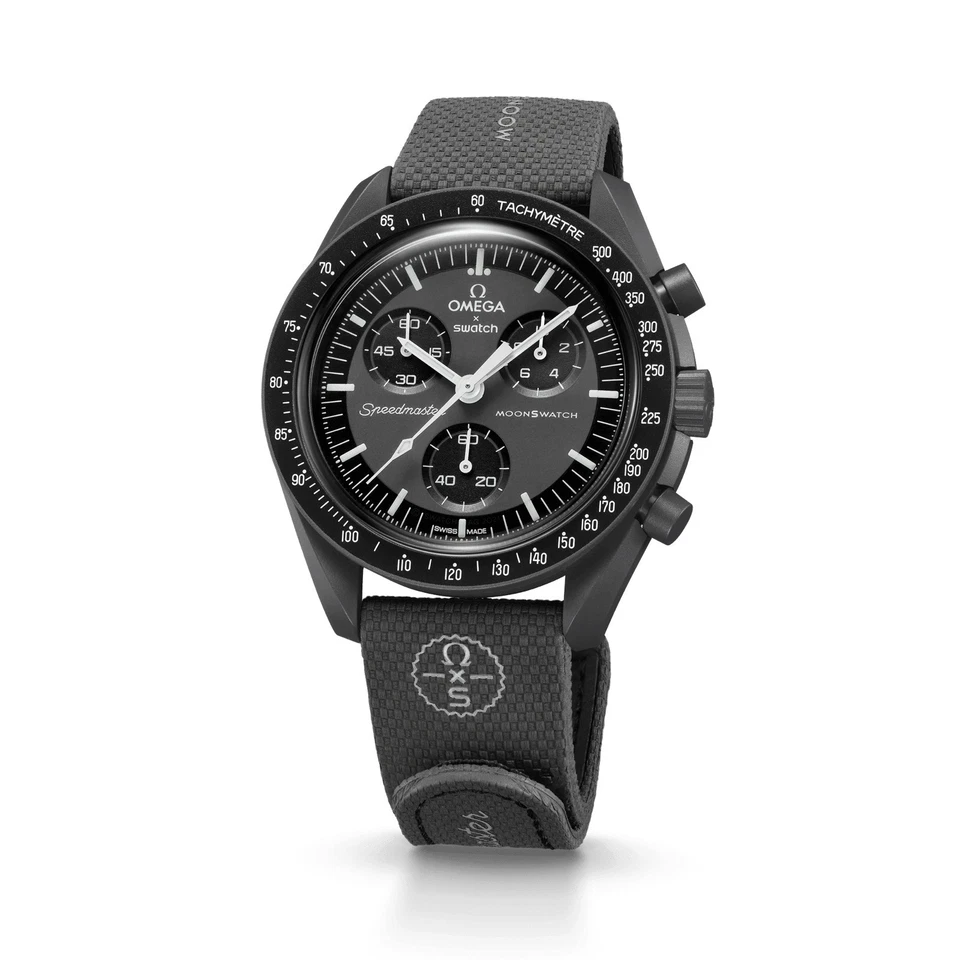 Omega X Swatch MOONSWATCH Correa GRIS OSCURO/NEGRO GOMA XL (7,1-8,1 pulgadas) Foto 4 de 4