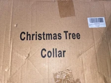 Hammered Metal-Silver Christmas Tree Collar Tree Skirt (Square) 24” Gold