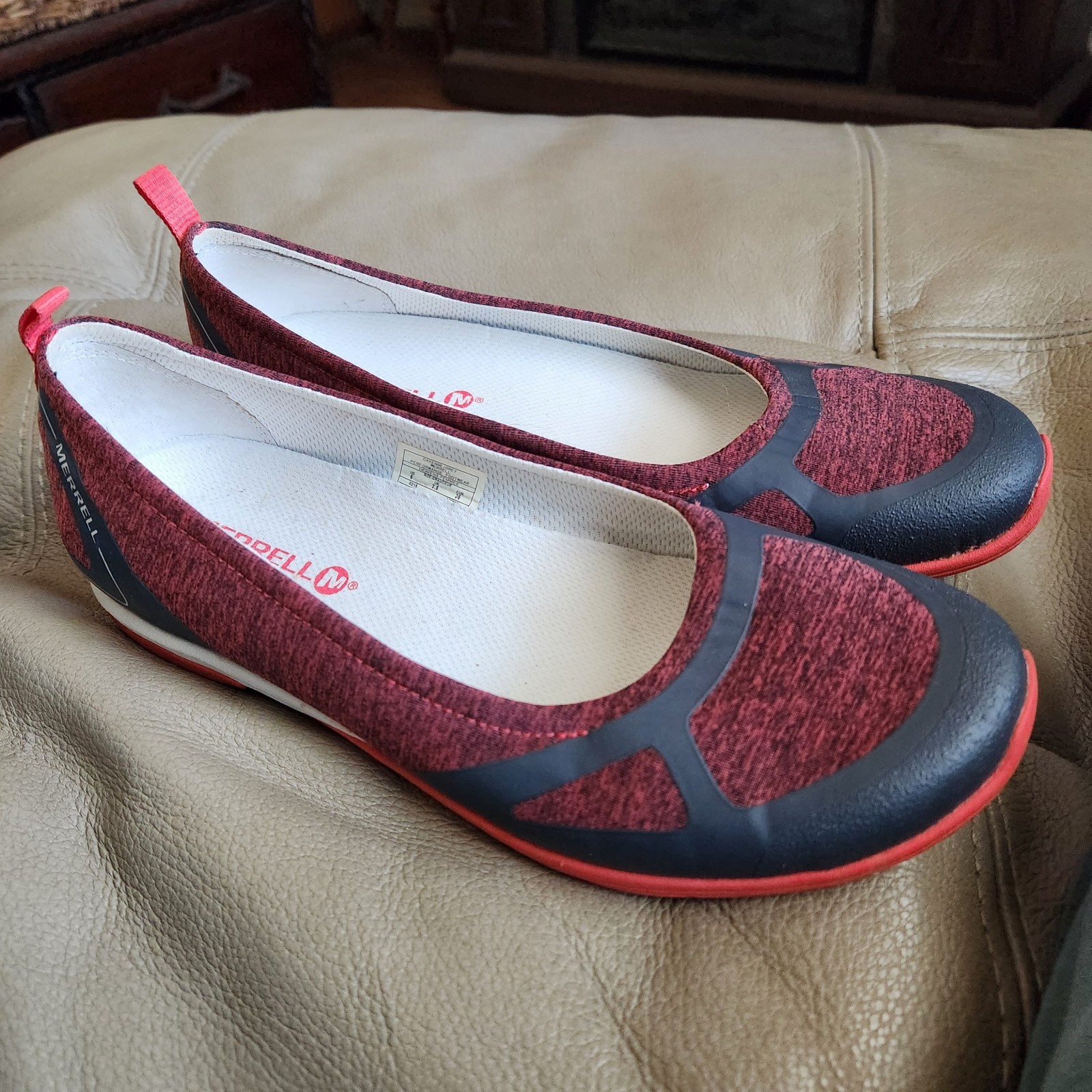 MERRELL BALLET SLIP ON SCARPE DONNA 6 MOCASSINI Select Grip suole CAYENNE GRIGIO