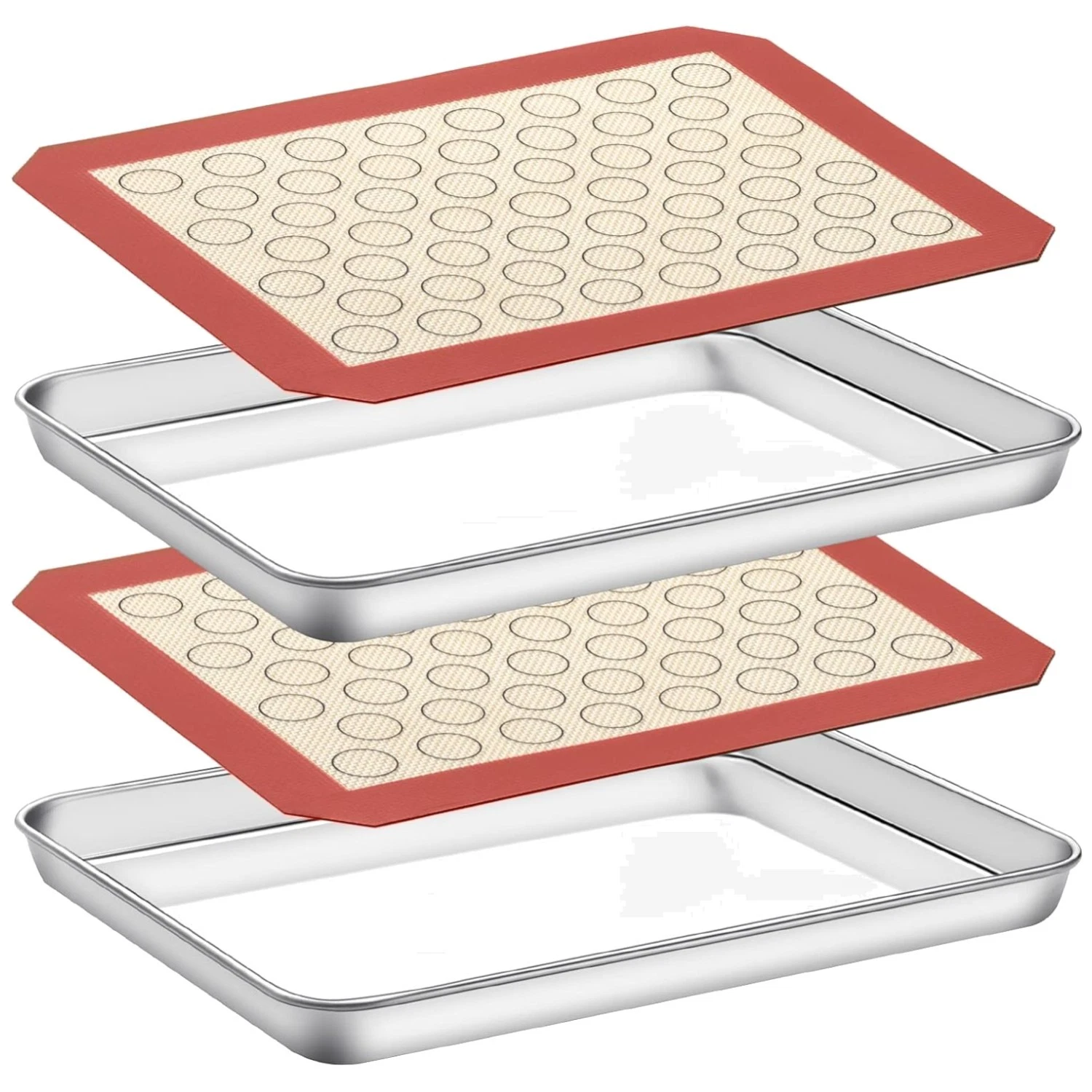 Stainless Steel Baking Sheet Set with Silicone Mats
Opens in a new window or tab