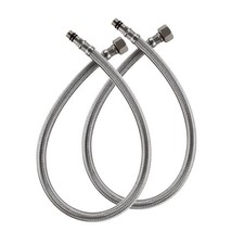 59" Extra Long Faucet Supply Lines Braided Stainless Steel Hose 3/8" Comp X M10