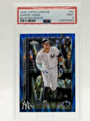 2025 Topps Chrome Aaron Judge Blue Raywave PSA 9 /150 #99🔥🔥